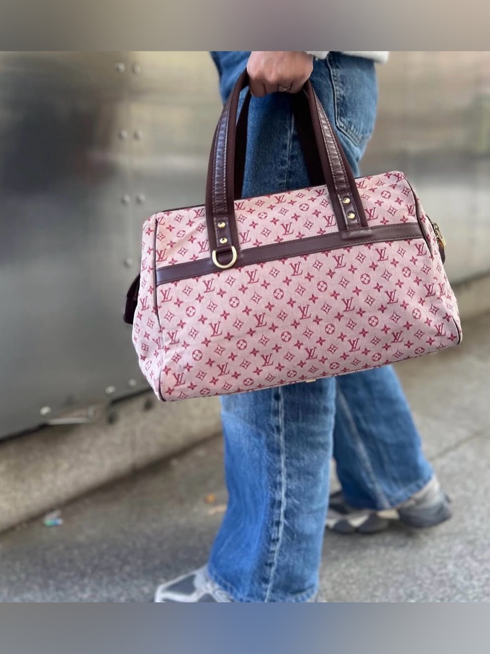 Louis Vuitton LV Monogram Logo Josephine GM PINK Lin Shoulder Bag Purse - Picture 3 of 14